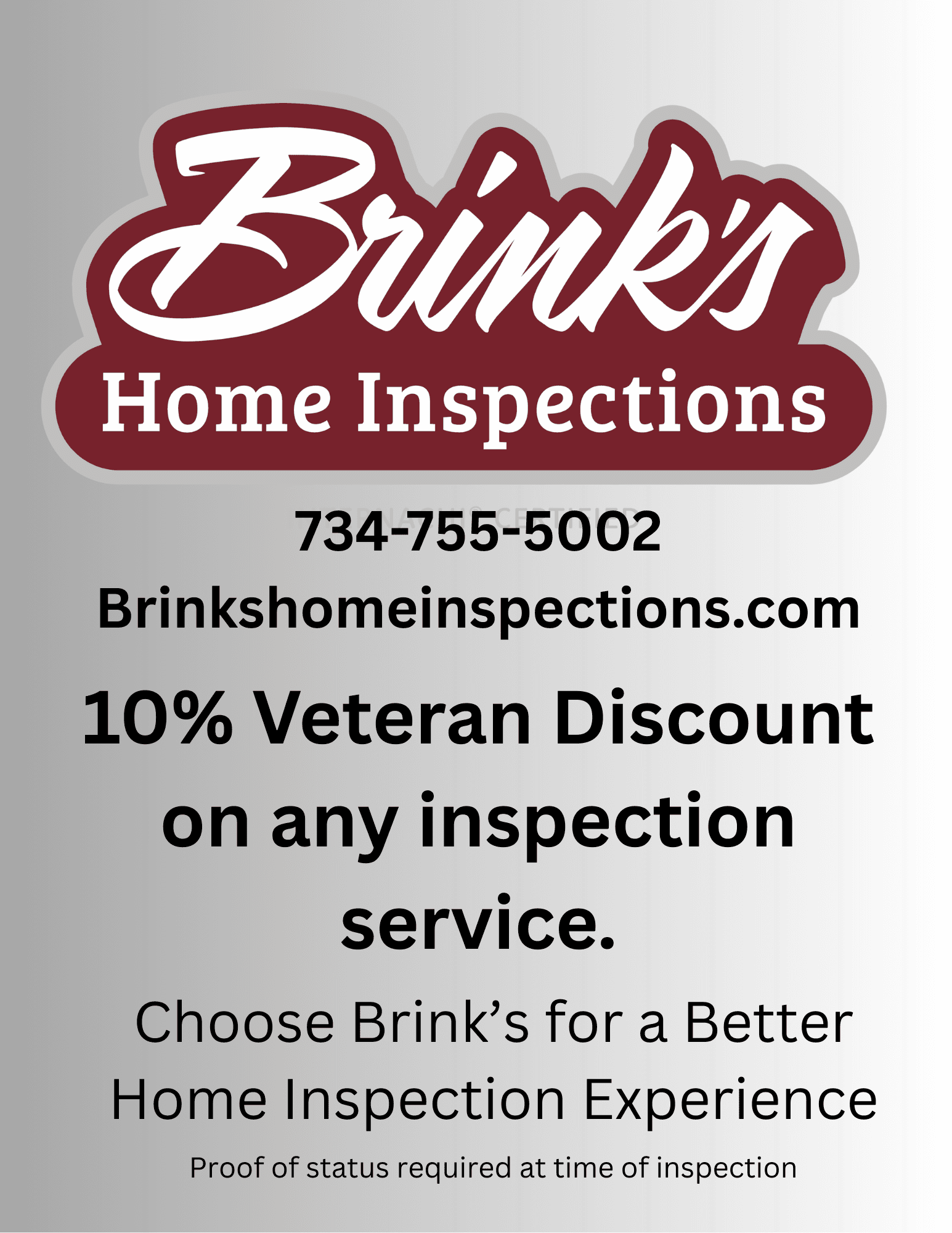10% discount for Veterans